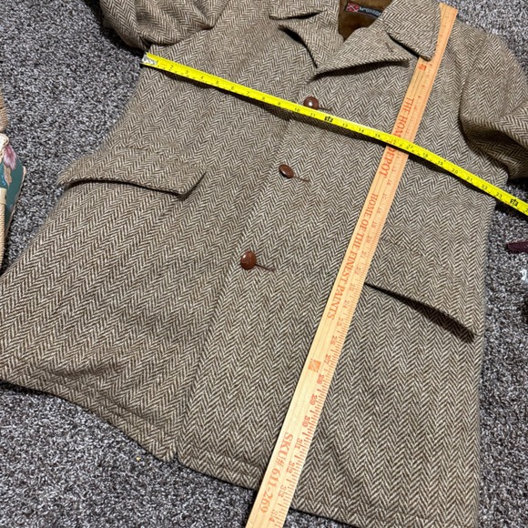 McGregor Vintage Herringbone Wool Blend Fur Lined Winter‎ Overcoat Mens 40 Med - Picture 6 of 10